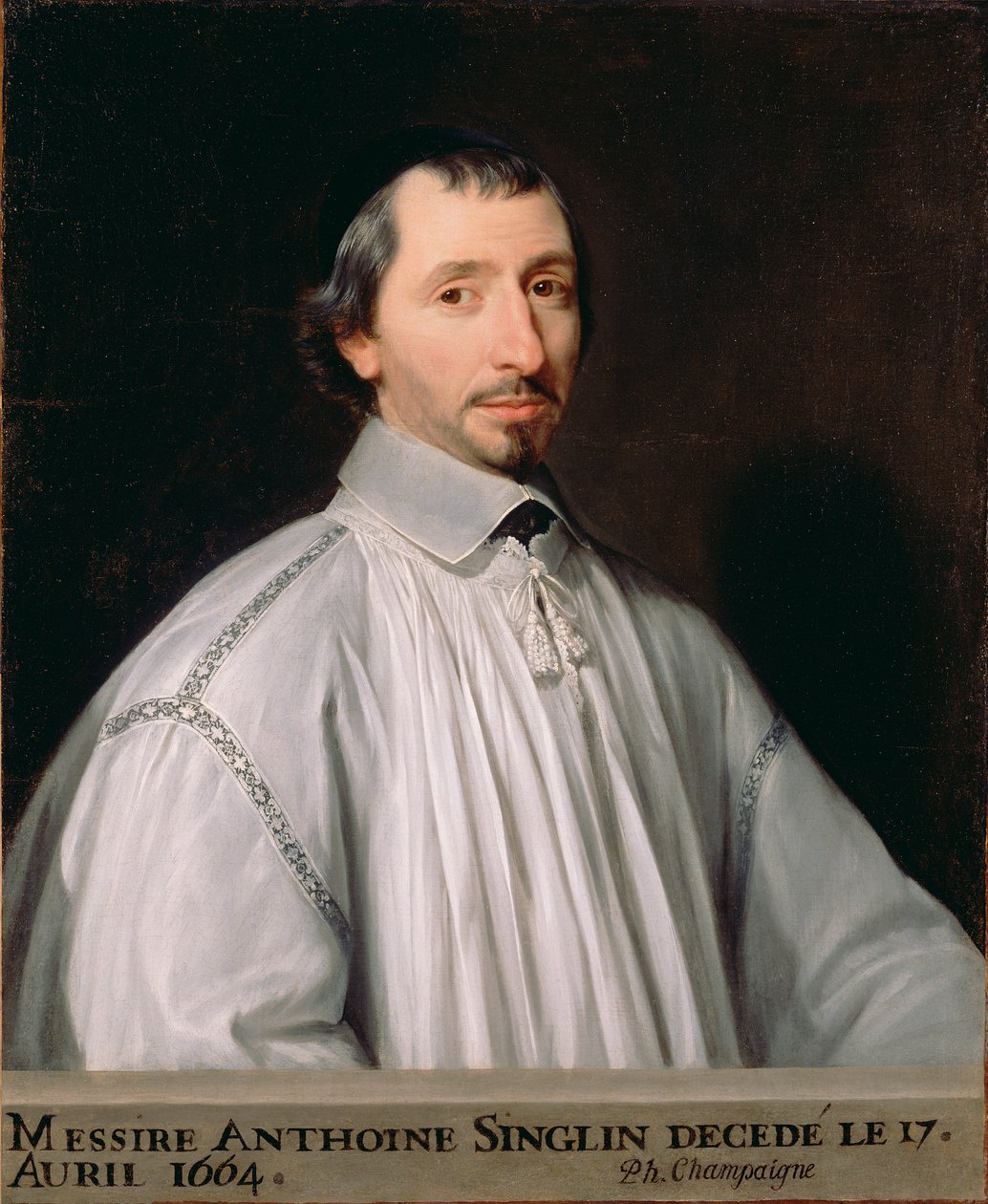 Antoine Singlin, c.1646 (óleo sobre tela) de Philippe de Champaigne