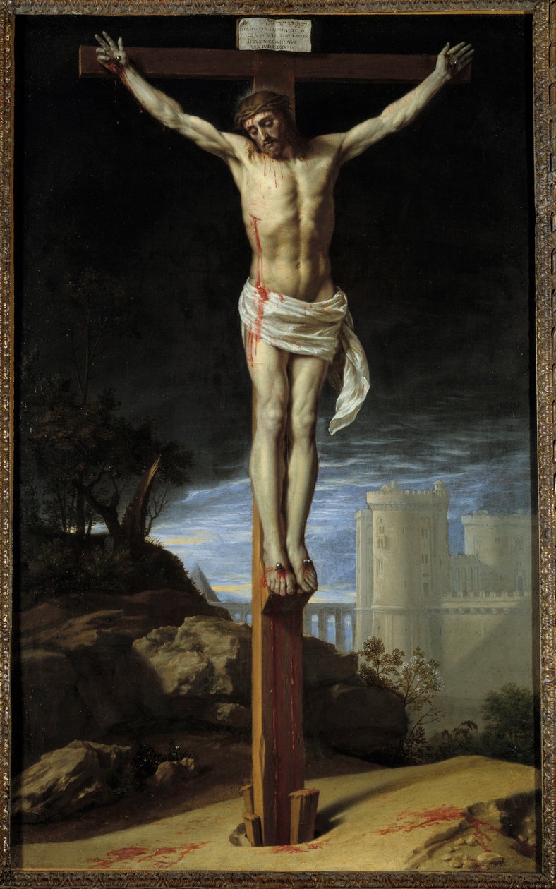 Cristo na Cruz Pintura de Filipe de Champaigne (1602-1674) (ec.flam.) Século XVII Kansas City. Galeria Nelson de Philippe de Champaigne