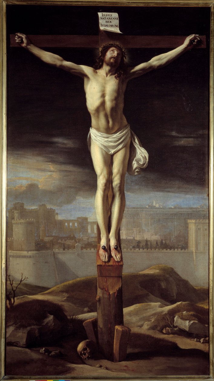 Cristo na cruz. Pintura de Philippe De Champaigne (1602-1674) Ec. Flam. de Philippe de Champaigne