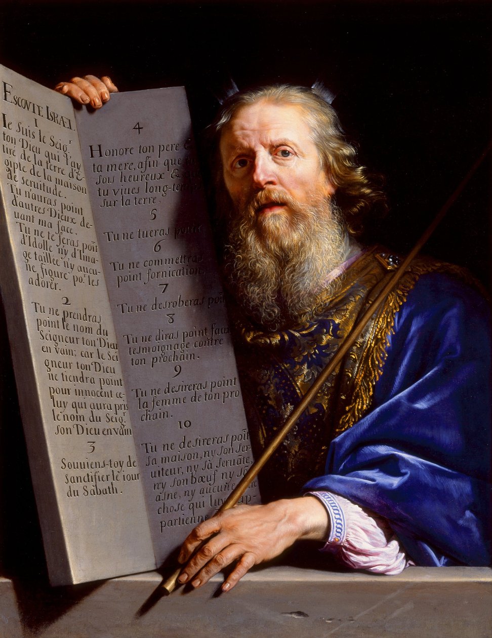 Moisés a apresentar as Tábuas da Lei de Philippe de Champaigne