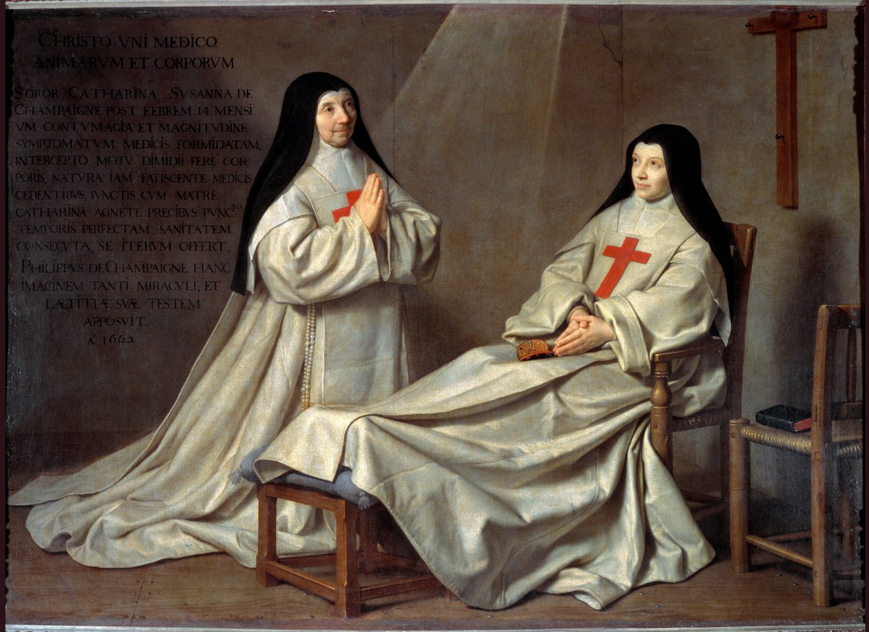 Port Royal: Retrato de Madre Catherine Agnes Arnauld e Irmã Catherine de Sainte Suzanne (Óleo sobre tela de Philippe de Champaigne