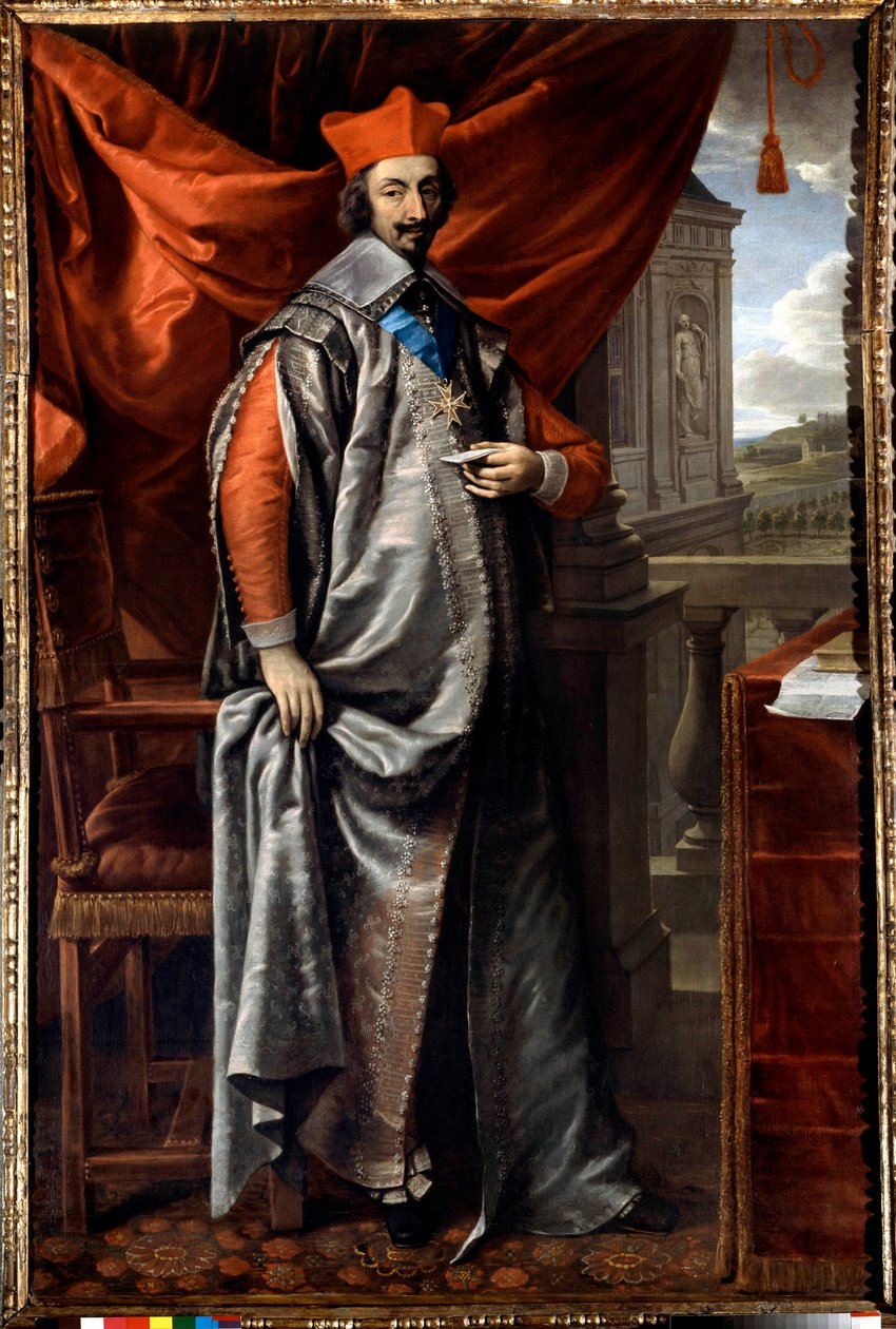 Portrait en pied de Armand Jean Du Plessis, cardeal de Richelieu (1585-1642) pintura de Philippe De Champaigne (1602-1674), Paris. Ministério dos Negócios Estrangeiros de Philippe de Champaigne