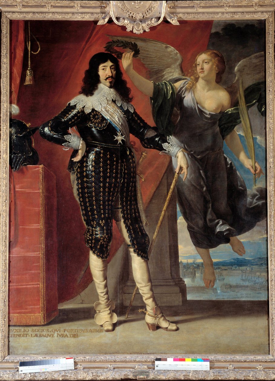 Retrato em pé de Luís XIII (1601-1643) coroas de Vitória. Pintura de Philippe de Champaigne (1602-1674) de Philippe de Champaigne