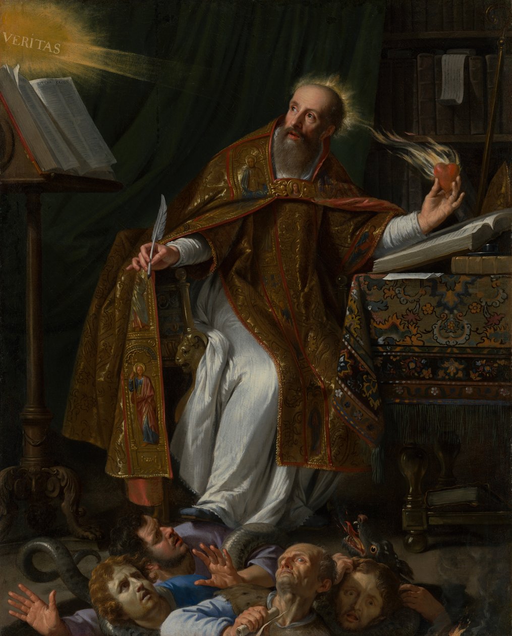 Santo Agostinho no seu gabinete a calcar os hereges de Philippe de Champaigne