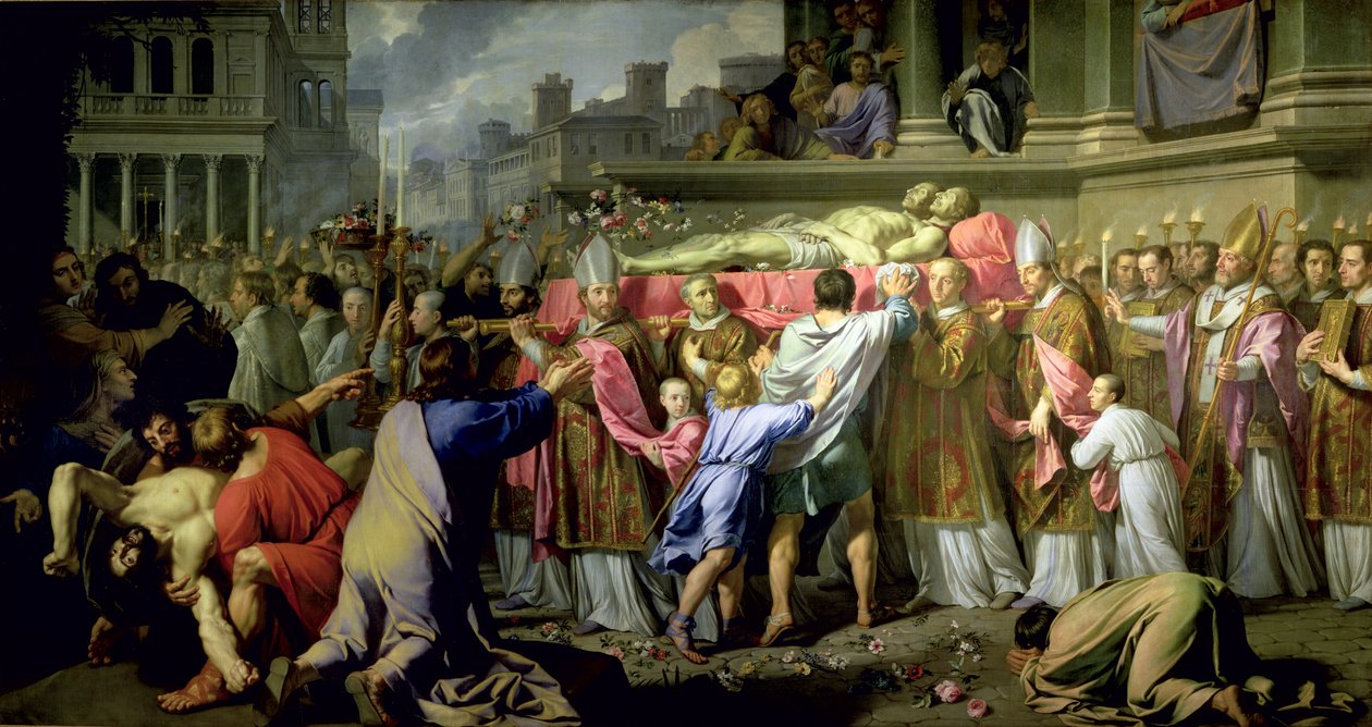 A Tradução dos Corpos da SS. Gervase e Protase para a Catedral de Milão, 1661 de Philippe de Champaigne