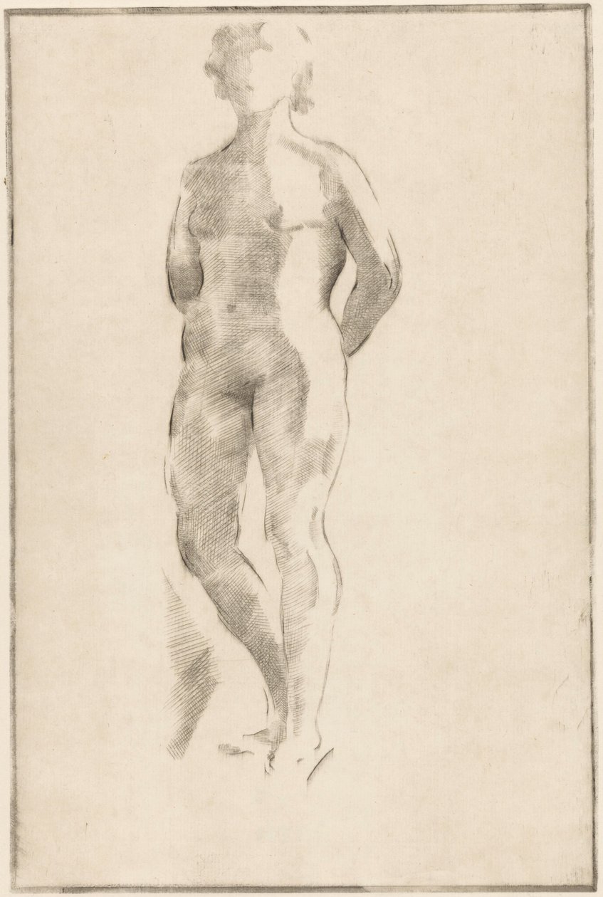 Mulher nua em pé com as mãos atrás das costas de Philippus de Groot (signed by artist)