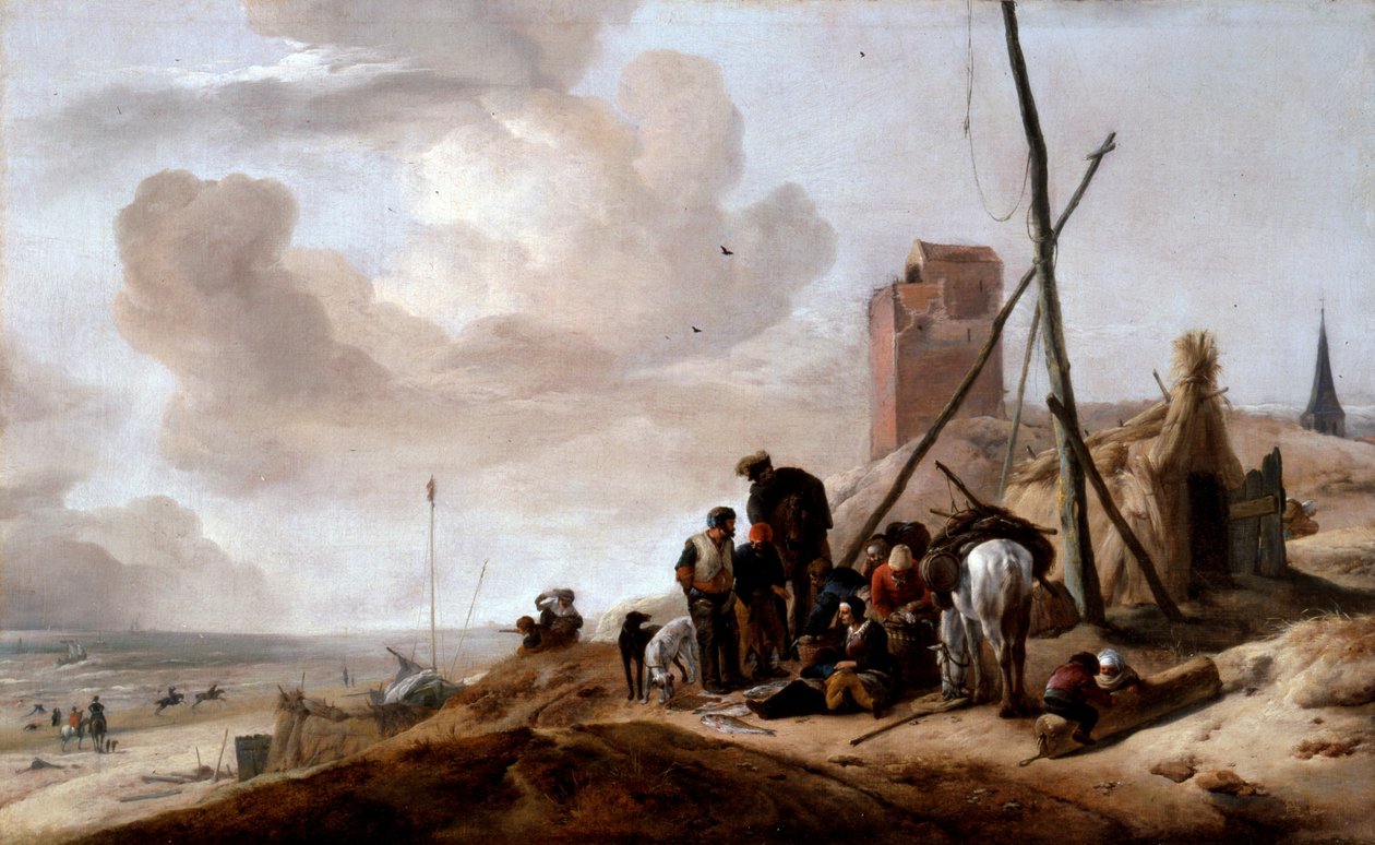 Uma cena costeira de Philips Wouwerman