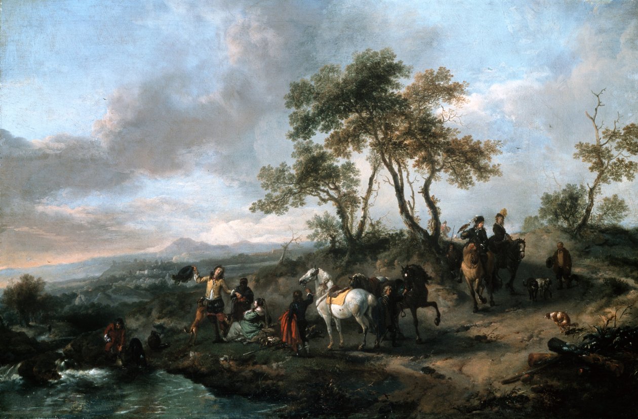 Parada de uma festa de caça de Philips Wouwerman