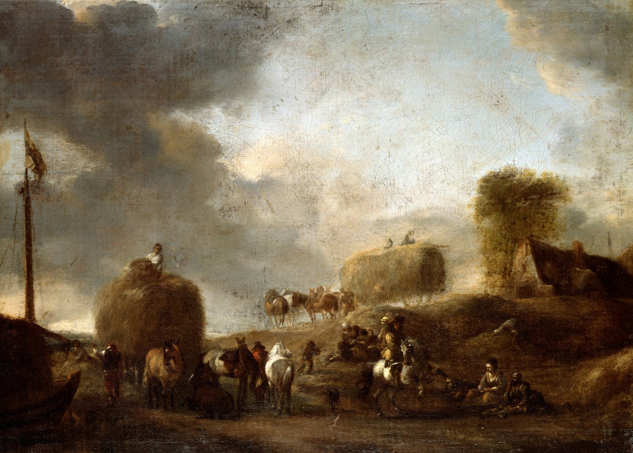 Colheita do feno de Philips Wouwerman