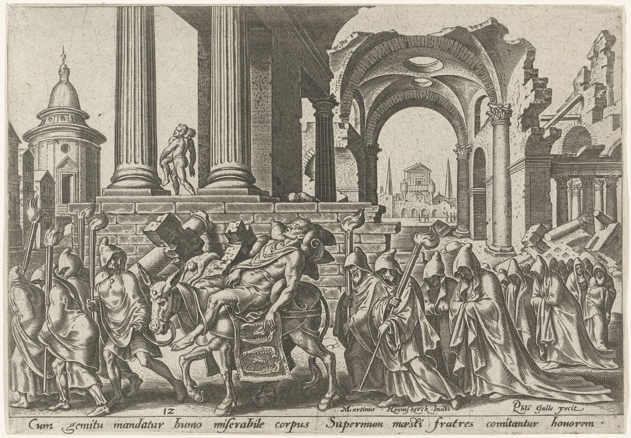 Funeral de Sansão
Os dias da desgraça do povo judeu (título da série) de Philips Galle