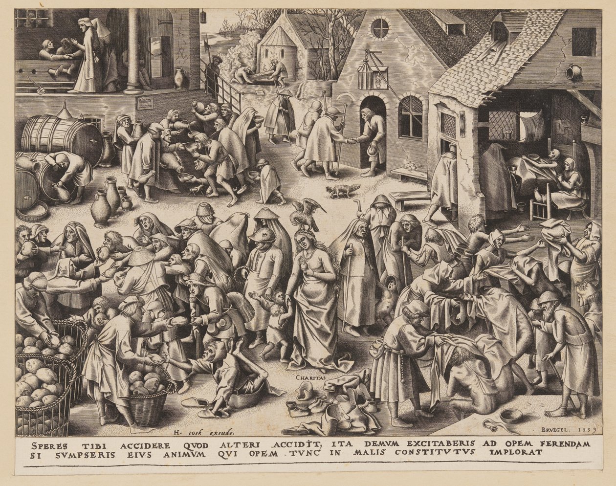 Caridade, de As Sete Virtudes de Philips Galle
