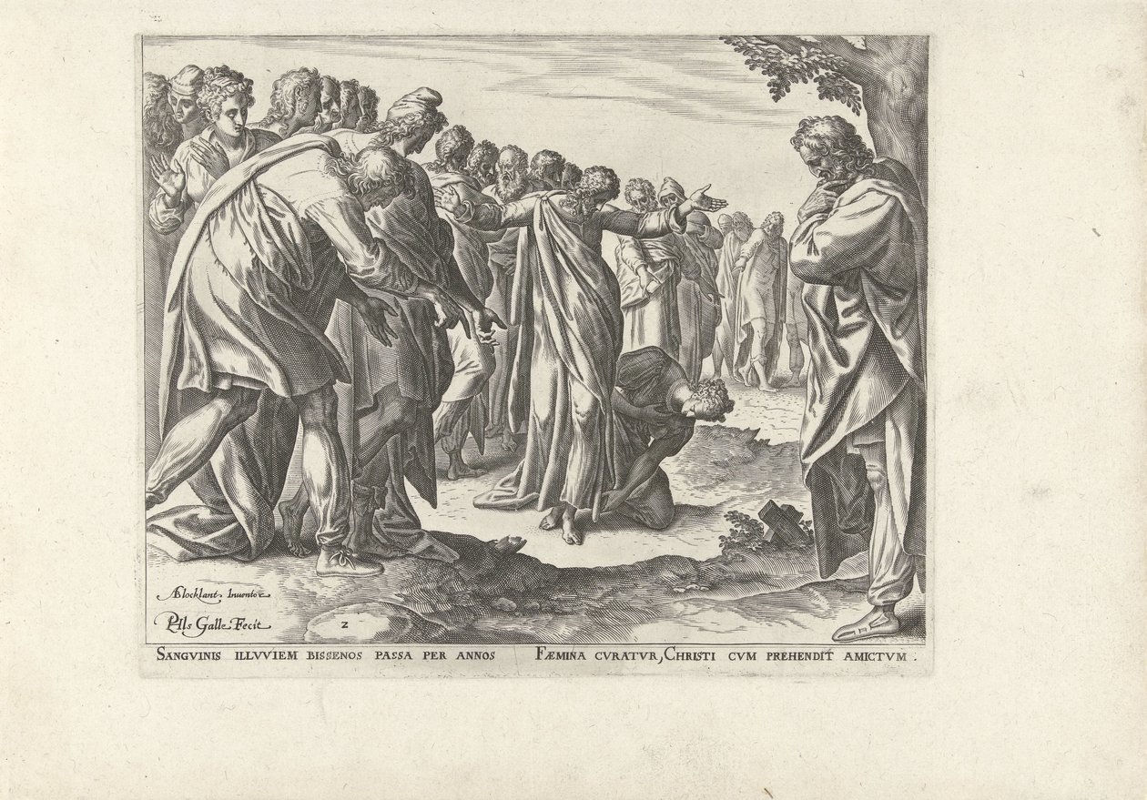 Cristo cura uma mulher com perda de sangue
Seis cenas com Cristo e mulheres dos evangelhos (título da série) de Philips Galle