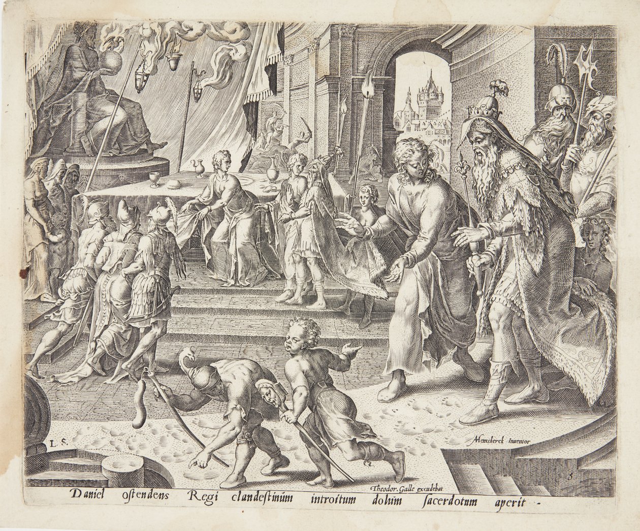 Daniel revelando a fraude dos sacerdotes de Bel de Philips Galle