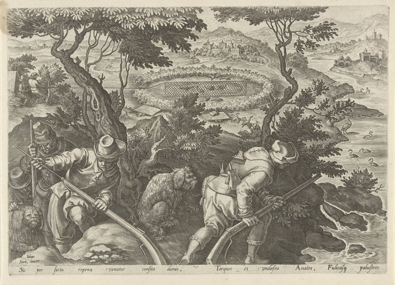 Caça ao pato
Cenas de caça (título da série)
Em quibus omne genus venationis, aucupij, piscatusque (título da série) de Philips Galle
