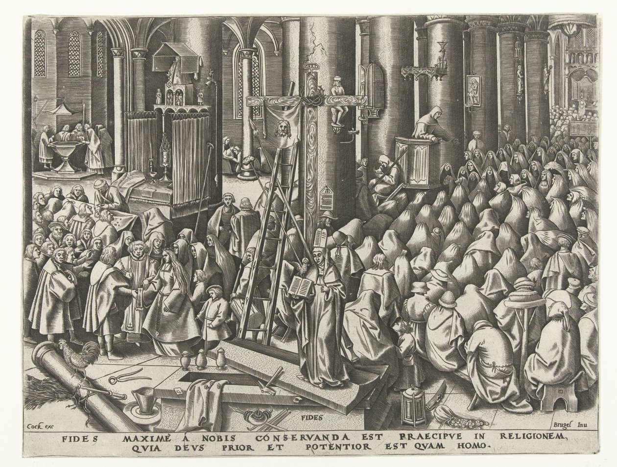 Acreditar Fides (título no objeto) As Sete Virtudes (título da série) de Philips Galle