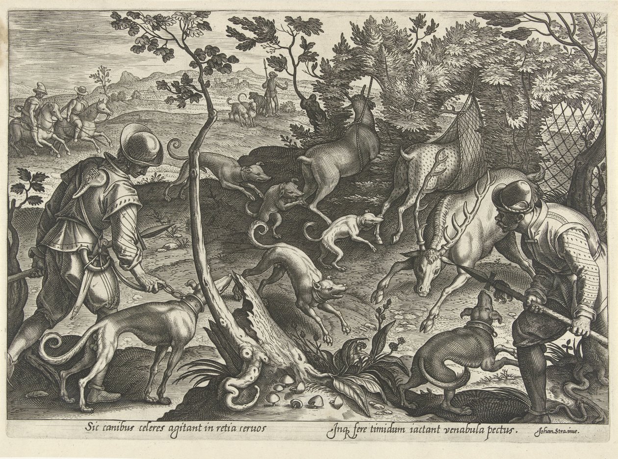 Caça ao veado com armadilhas
Cenas de caça (título da série)
Em quibus omne genus venationis, aucupij, piscatusque (título da série) de Philips Galle