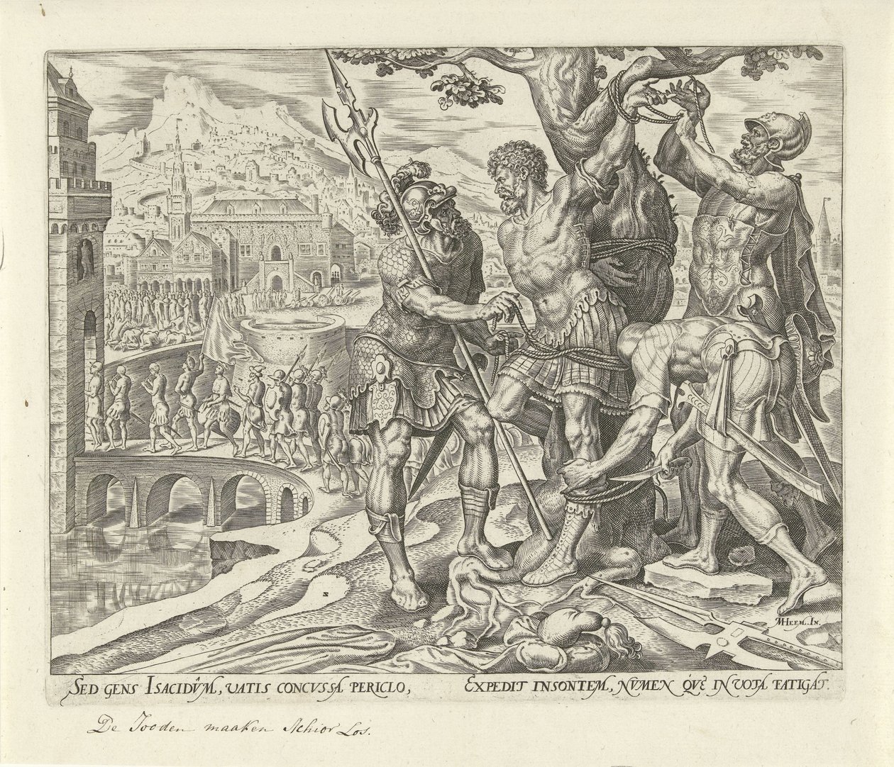 Israelitas cortam o Achior
História de Judith e Holofernes (título da série) de Philips Galle