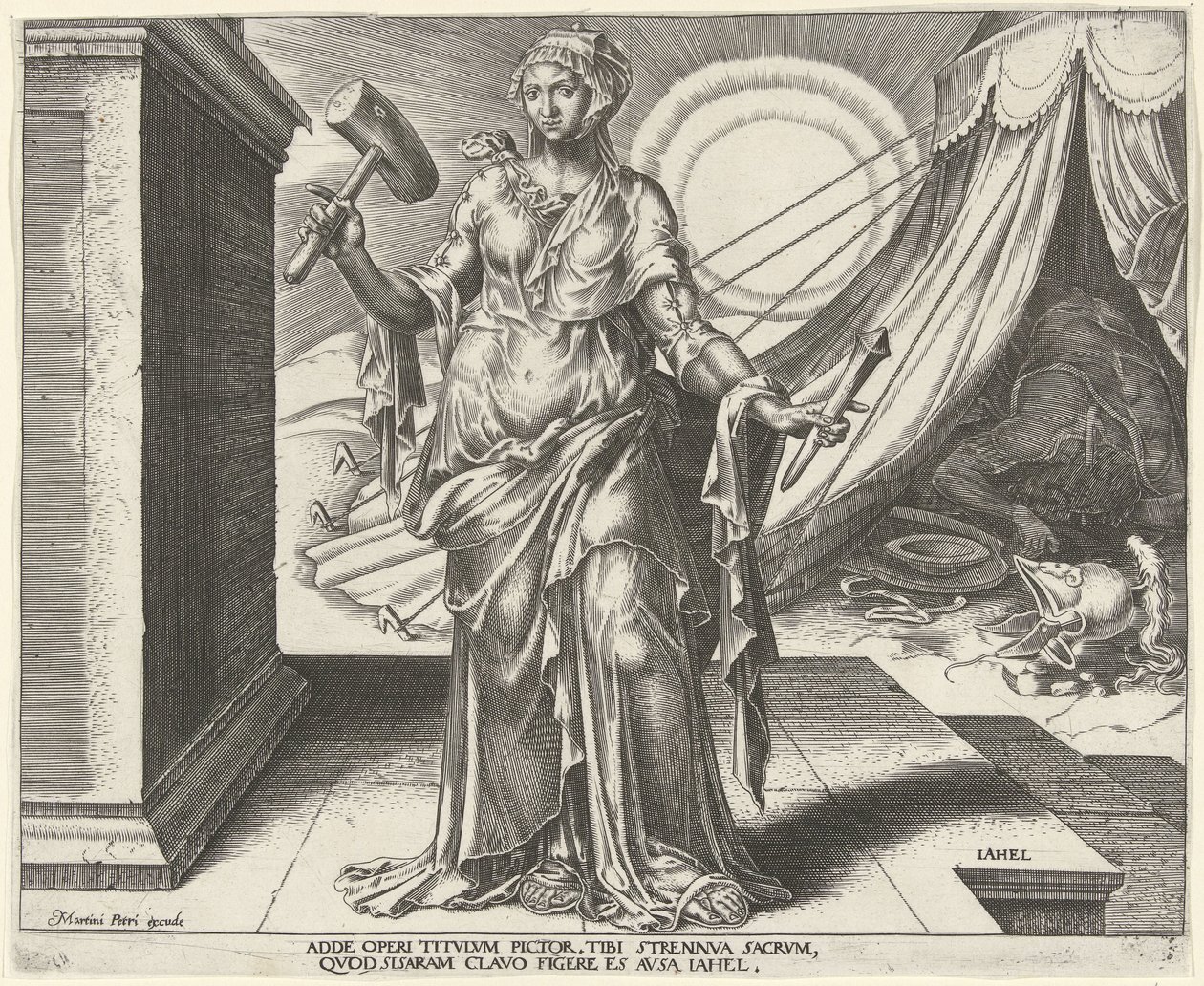 Jael Iahel (título no objeto) Oito Mulheres Famosas do Antigo e do Novo Testamento (título da série) de Philips Galle
