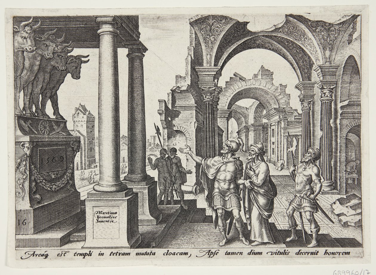 Jeú adorando os bezerros de ouro de Philips Galle