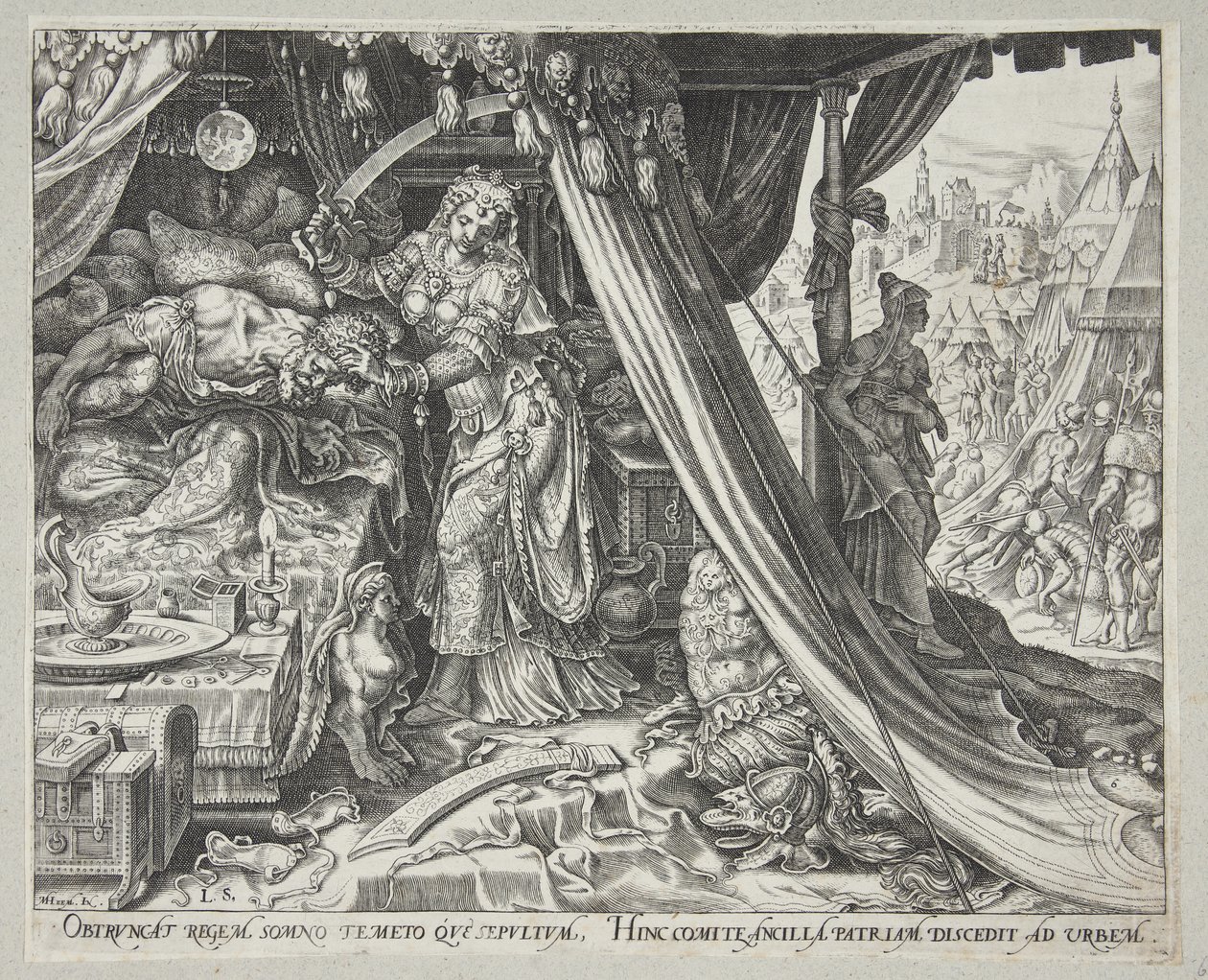 Judite matando Holofernes de Philips Galle