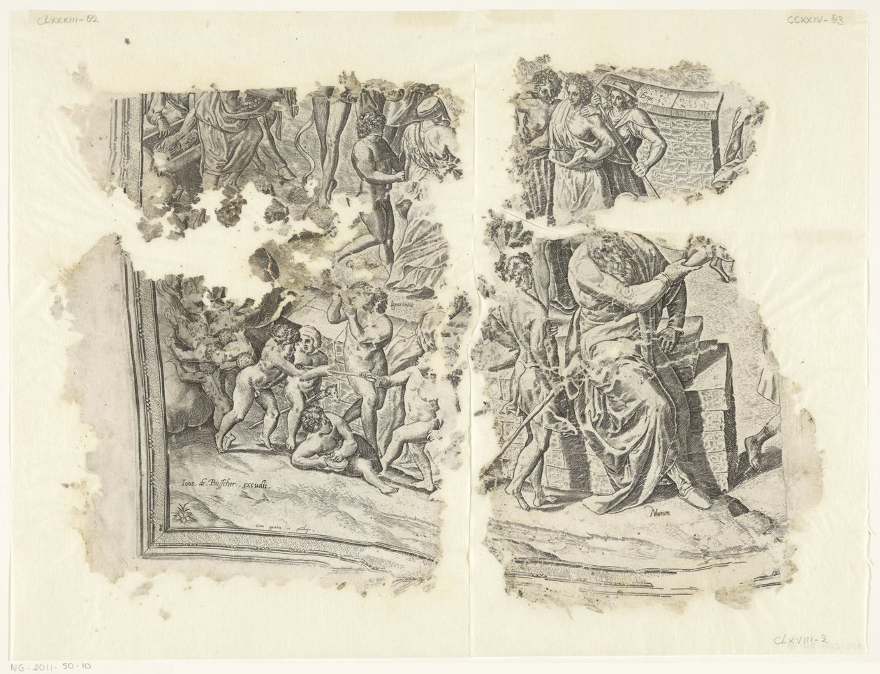 Canto inferior esquerdo de uma impressão da cena de Cebes
Tabula Cebetis Carta Vitae (título original) de Philips Galle
