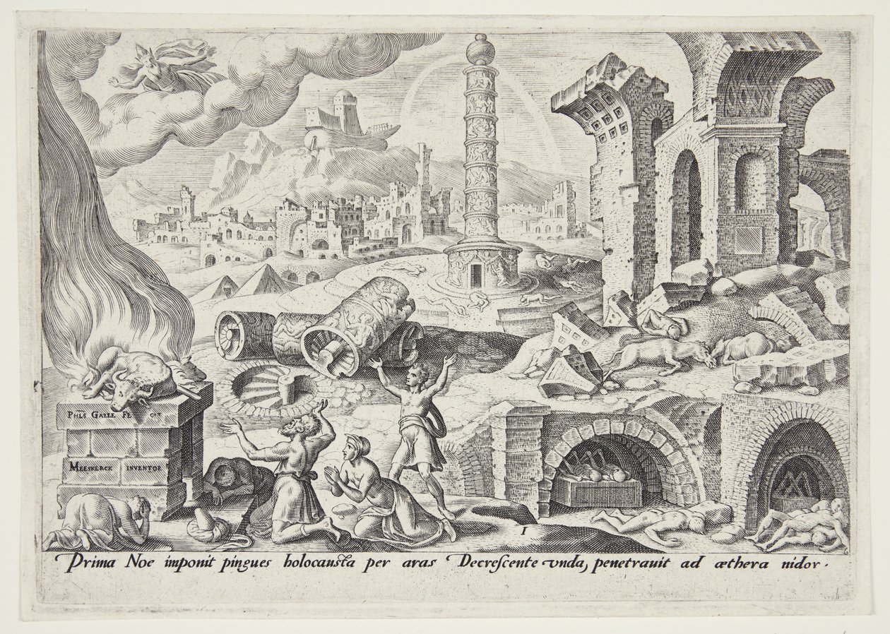 O sacrifício de Noé de Philips Galle