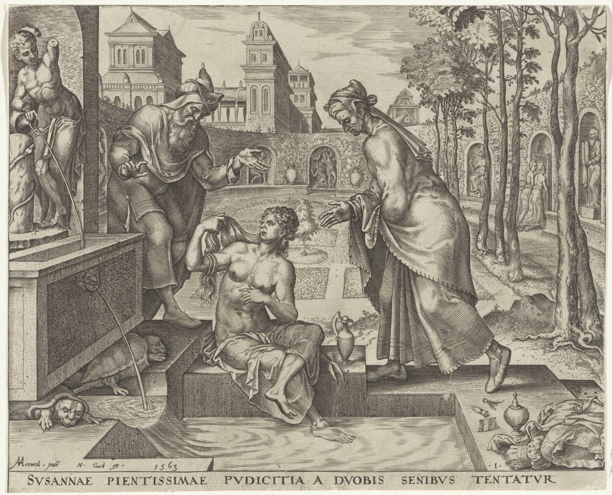 Os anciãos tentam seduzir Susanna
História de Susanna (título da série) de Philips Galle