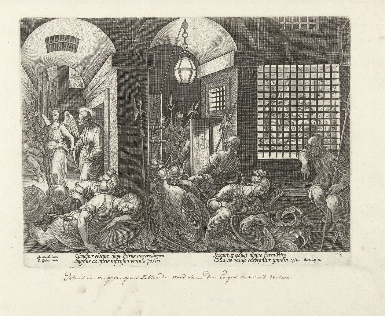 Peter é libertado da prisão por um anjo
Actos dos Apóstolos (título da série)
Acta Apostolorum (título da série) de Philips Galle