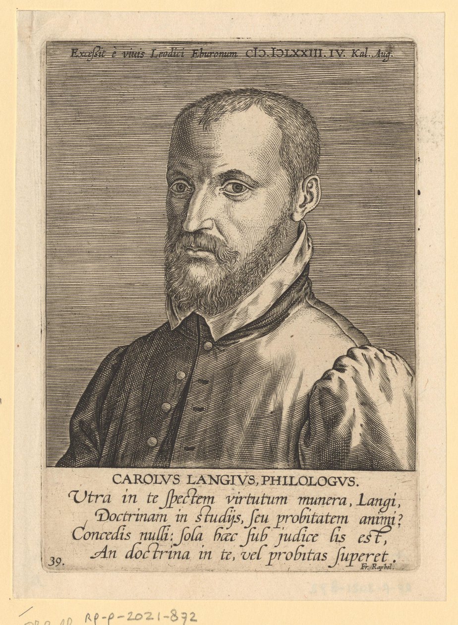 Retrato de Charles de Langhe de Philips Galle