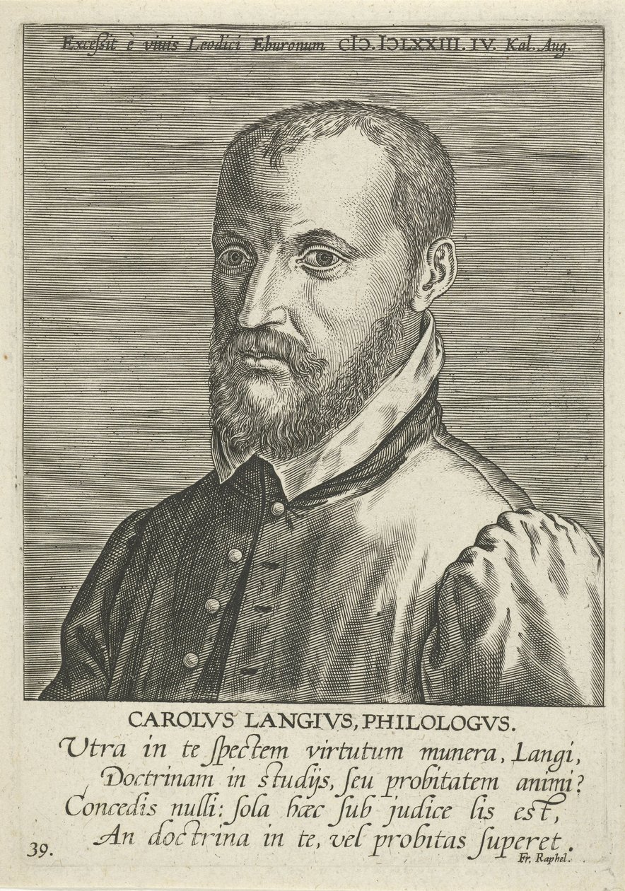 Retrato de Charles de Langhe de Philips Galle
