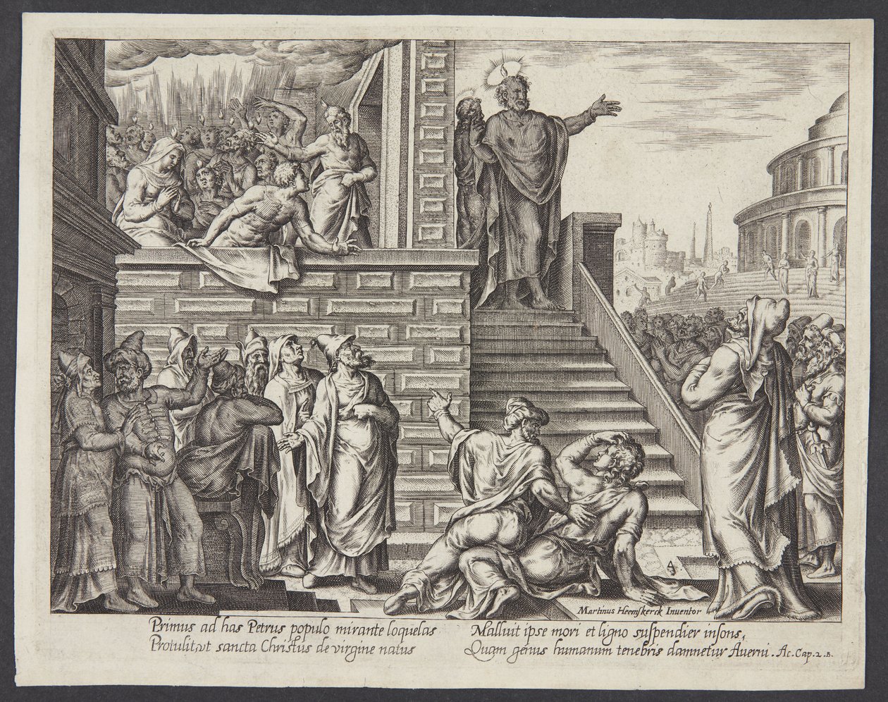 São Pedro pregando em Jerusalém de Philips Galle