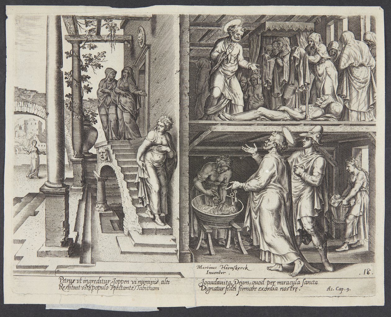 São Pedro levantando Tabita em Jope de Philips Galle