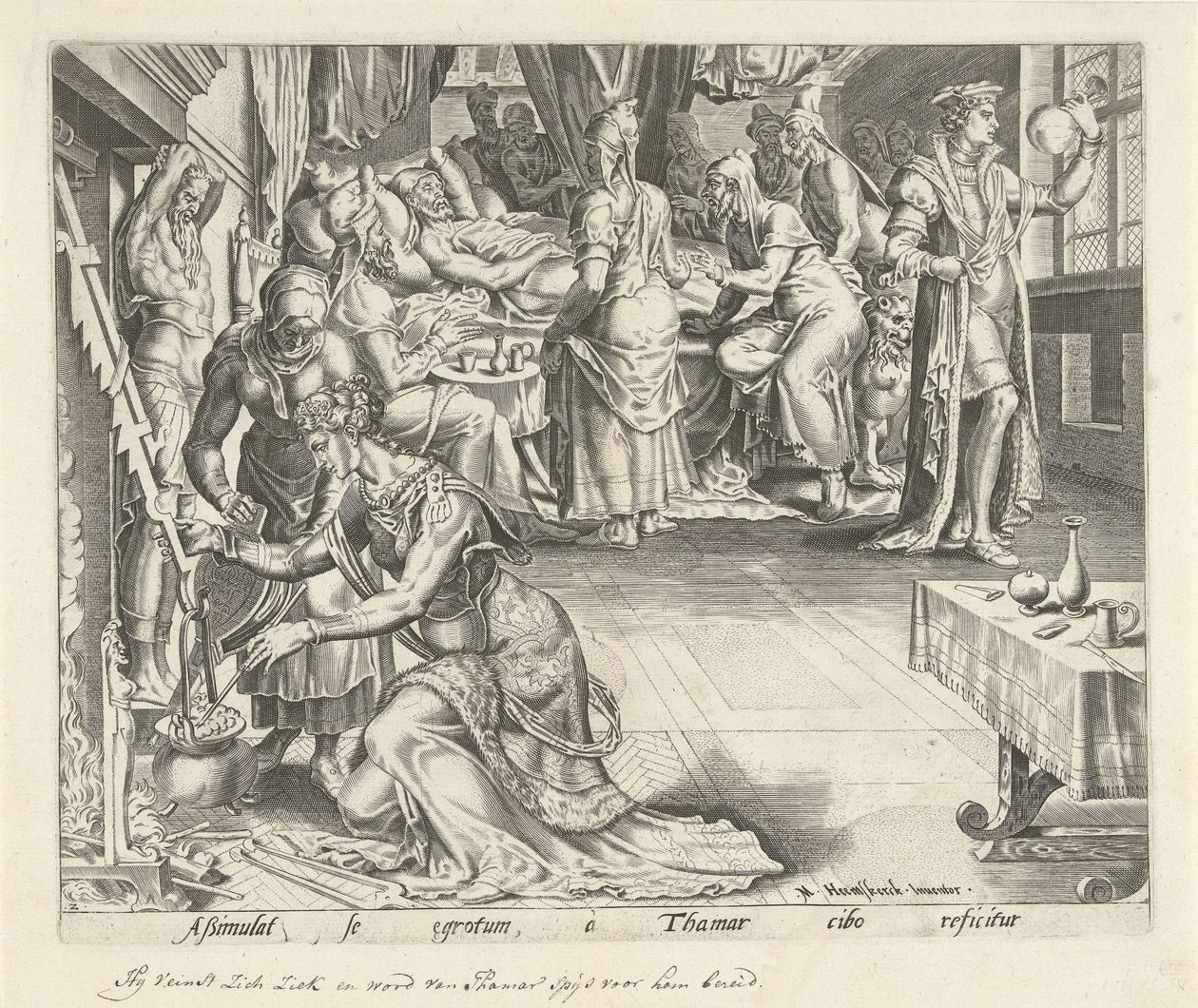 Tamar cozinha para Amnon
História de Tamar e Amnon (título da série) de Philips Galle