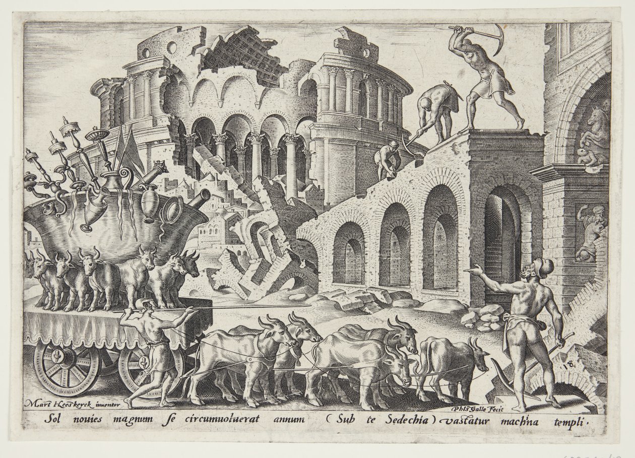 Os caldeus levando os tesouros do templo de Philips Galle