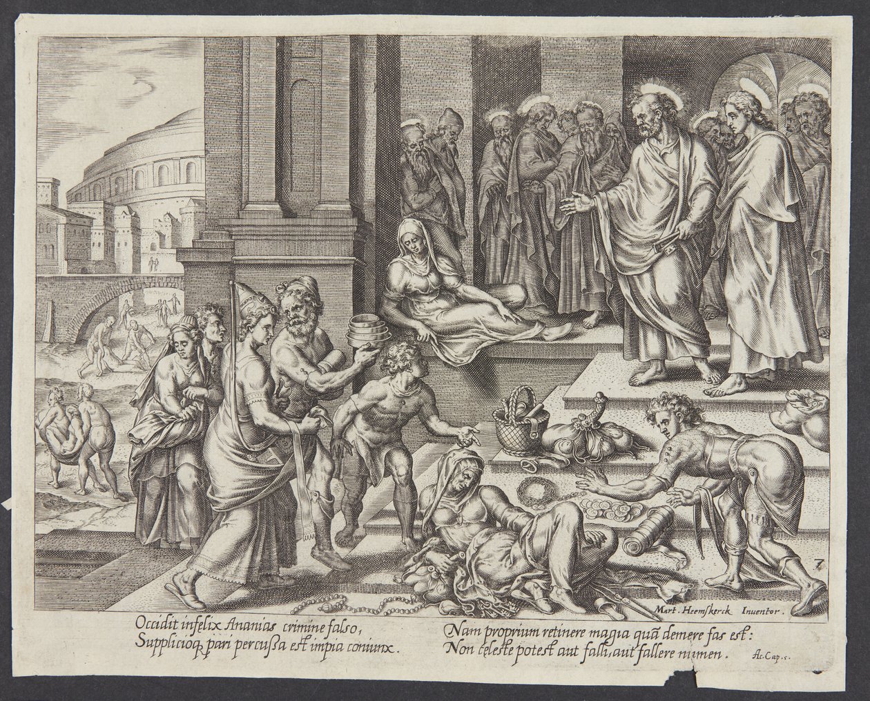 A morte de Safira de Philips Galle
