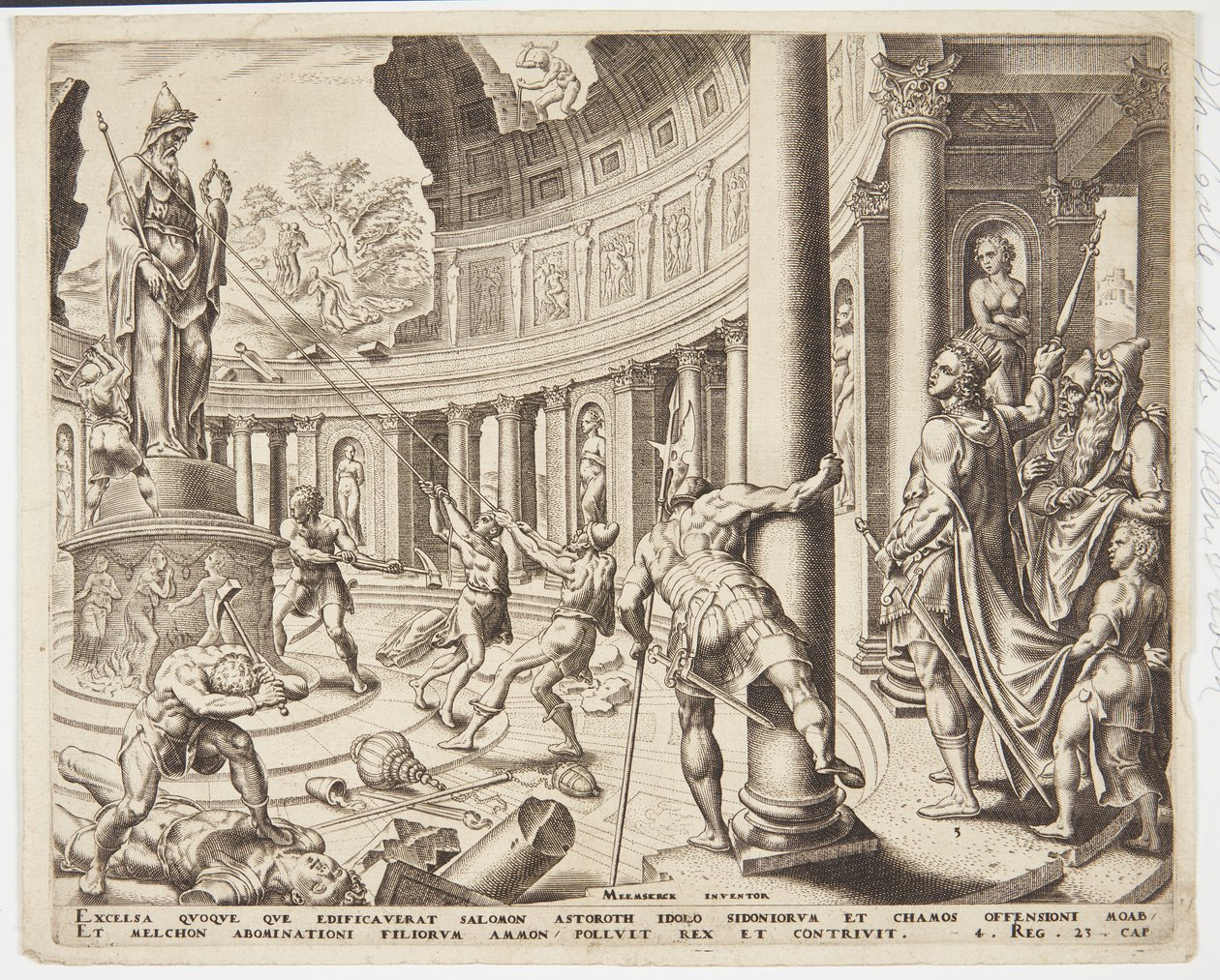 A destruição do templo de Ashtoreth, Chemosh e Milcom de Philips Galle