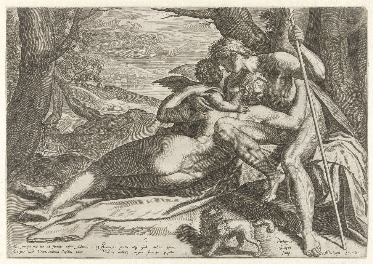 Vénus e Adónis com Amor
A história de Adónis (título da série) de Philips Galle
