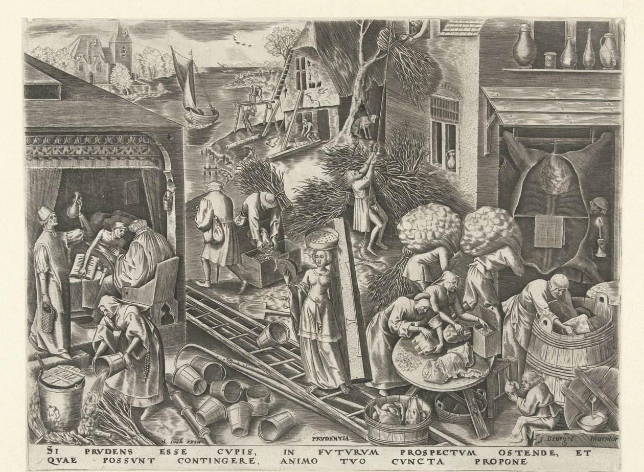 Prudência
Prudentia (título sobre o objecto)
As sete virtudes (título da série) de Philips Galle