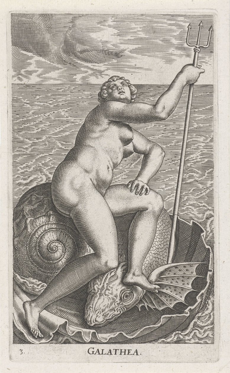 Waternimf Galatea
Galathea (título sobre o objecto)
Stroom- en waternimfen (título da série)
Nimpharum oceanitidum, ephydridum potamidum naiadum (título da série) de Philips Galle