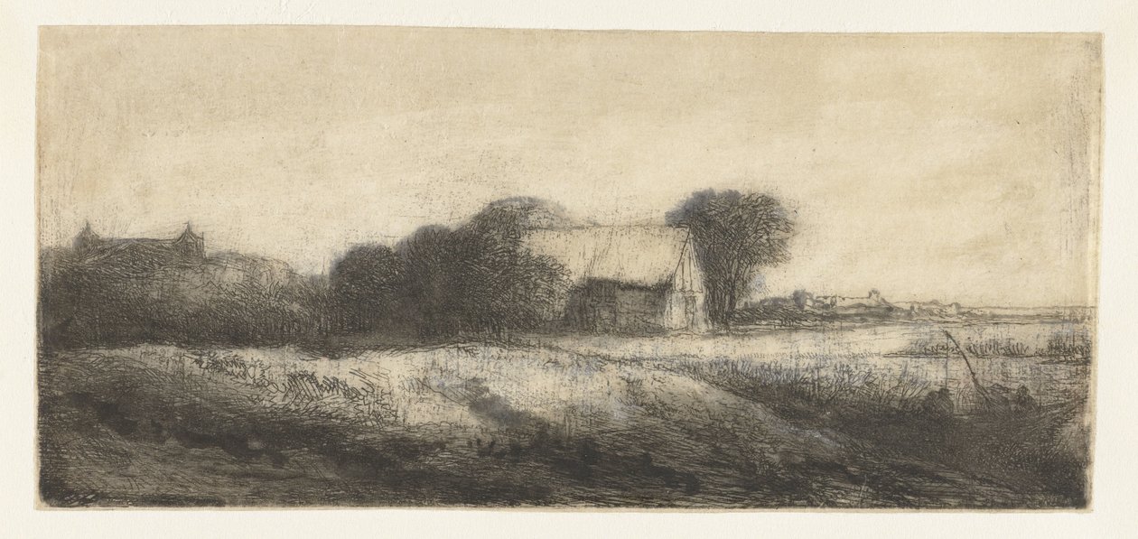Paisagem com um pescador num barco de Philips Koninck (attributed to)