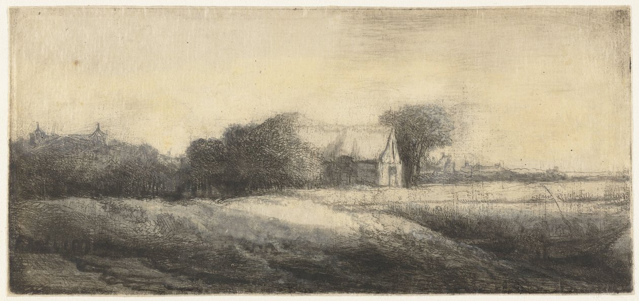Paisagem com um pescador num barco de Philips Koninck (attributed to)