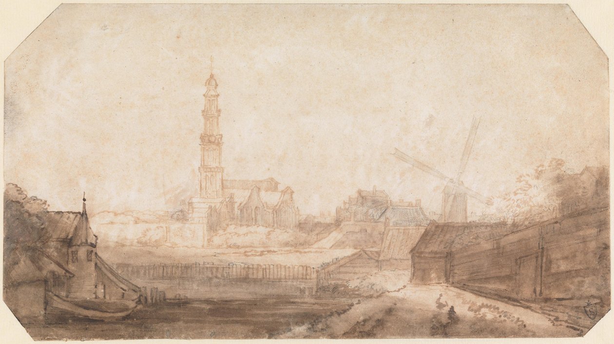 Vista da Westerkerk e arredores de Philips Koninck