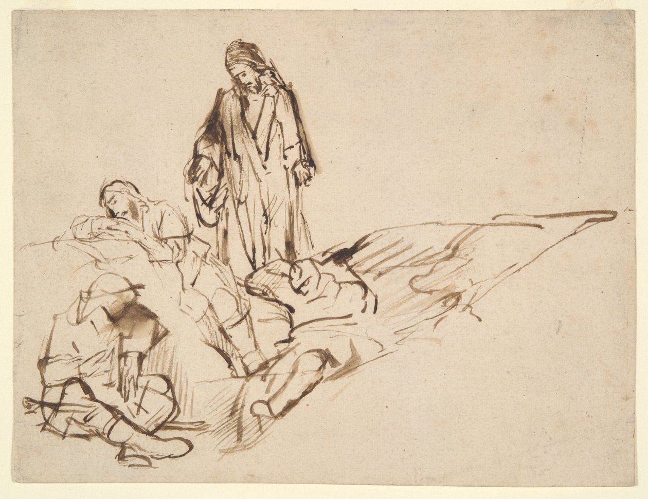 Estudo de Cristo e dos Apóstolos Adormecidos de Philips Koninck