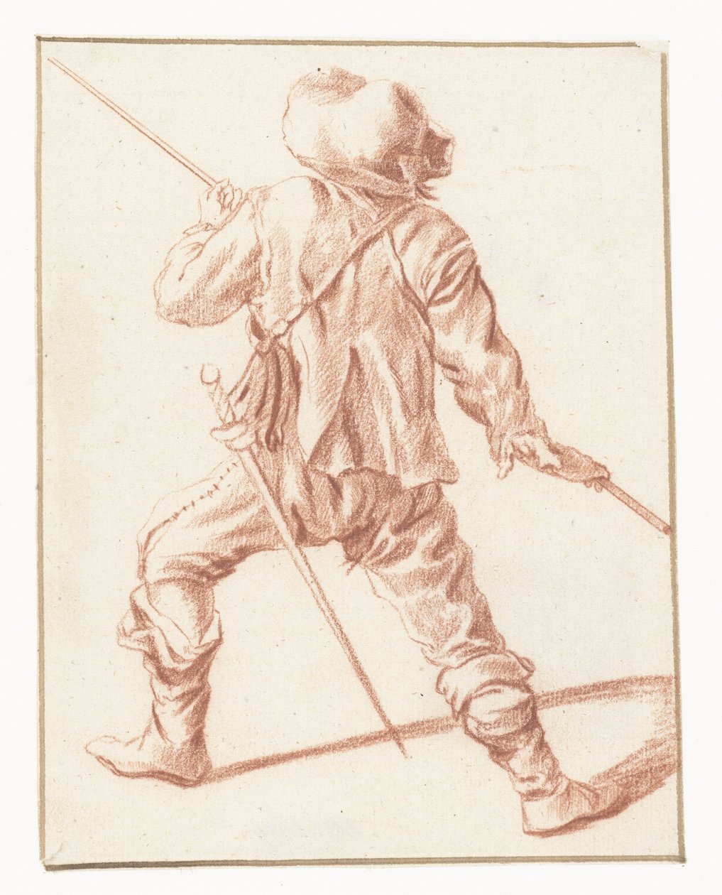 Homem lutando com uma lança, visto de trás de Philips Wouwerman (copy after)