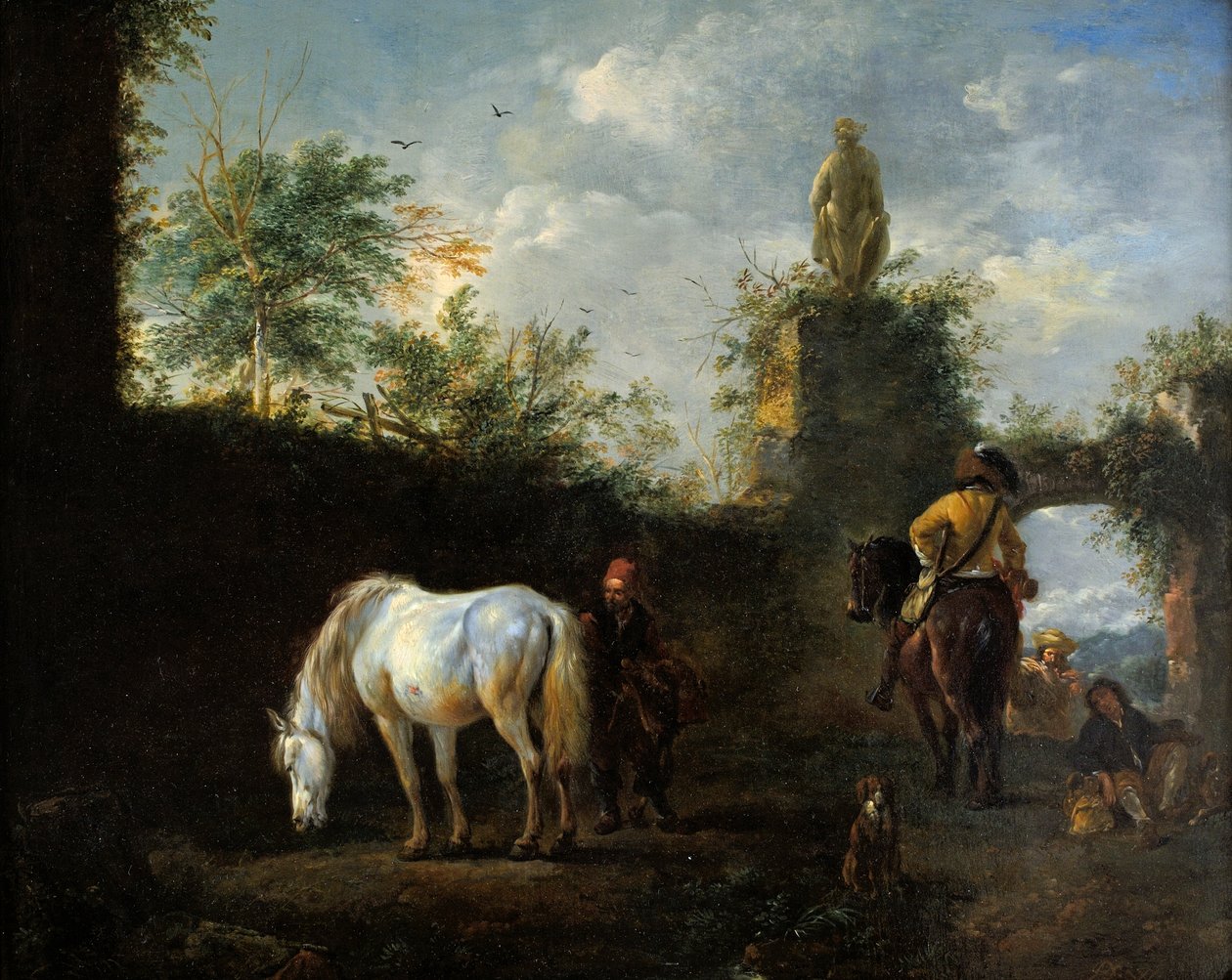 Um partido de Hawking, c.1665 de Philips Wouwerman