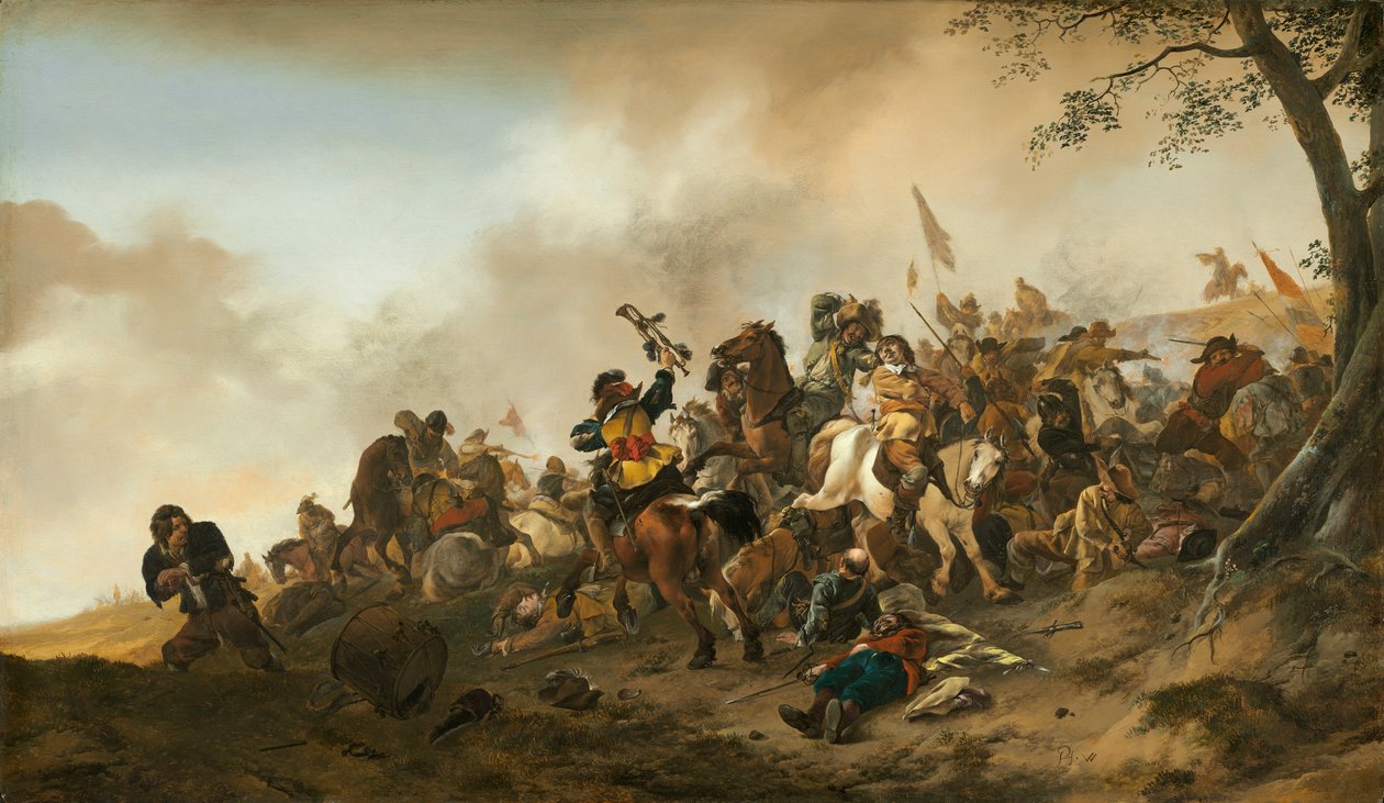 Cena de Batalha, c.1645-6 de Philips Wouwerman