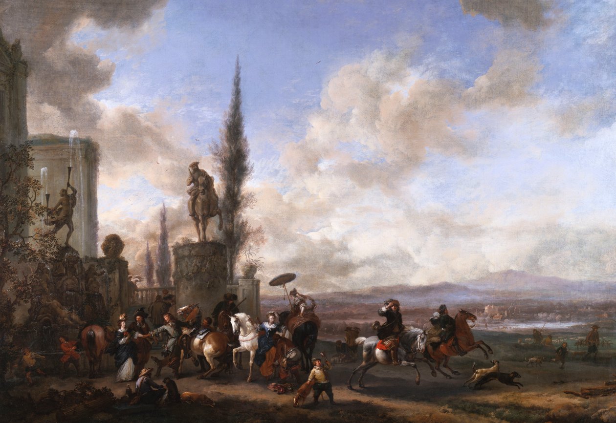 Partida para a caça de Philips Wouwerman