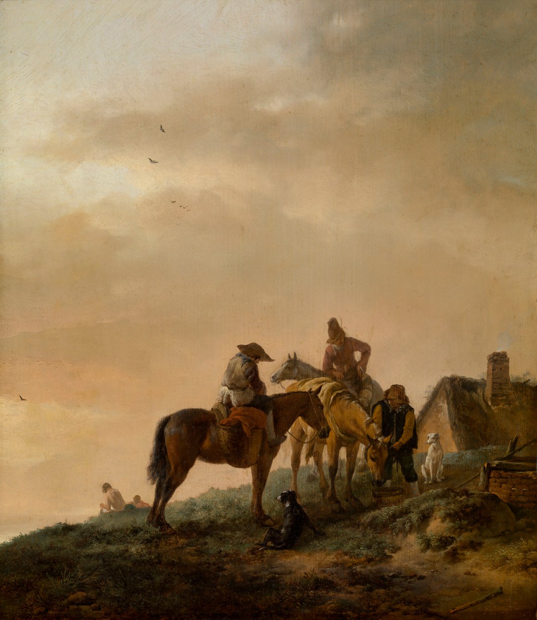 Paragem de um cavaleiro de Philips Wouwerman