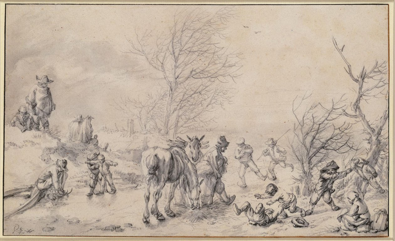 Diversão no gelo de Philips Wouwerman
