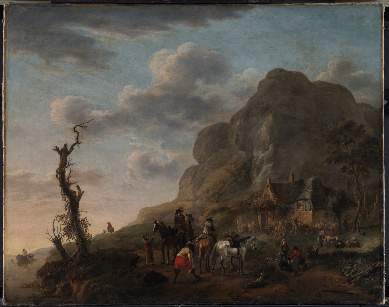 Paisagem com cavaleiros em repouso de Philips Wouwerman